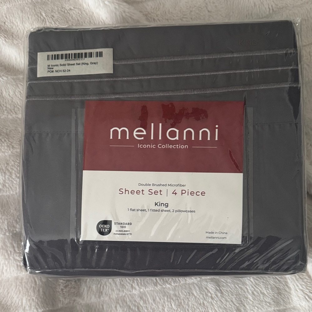 Mellanni Gray King Sheet Set